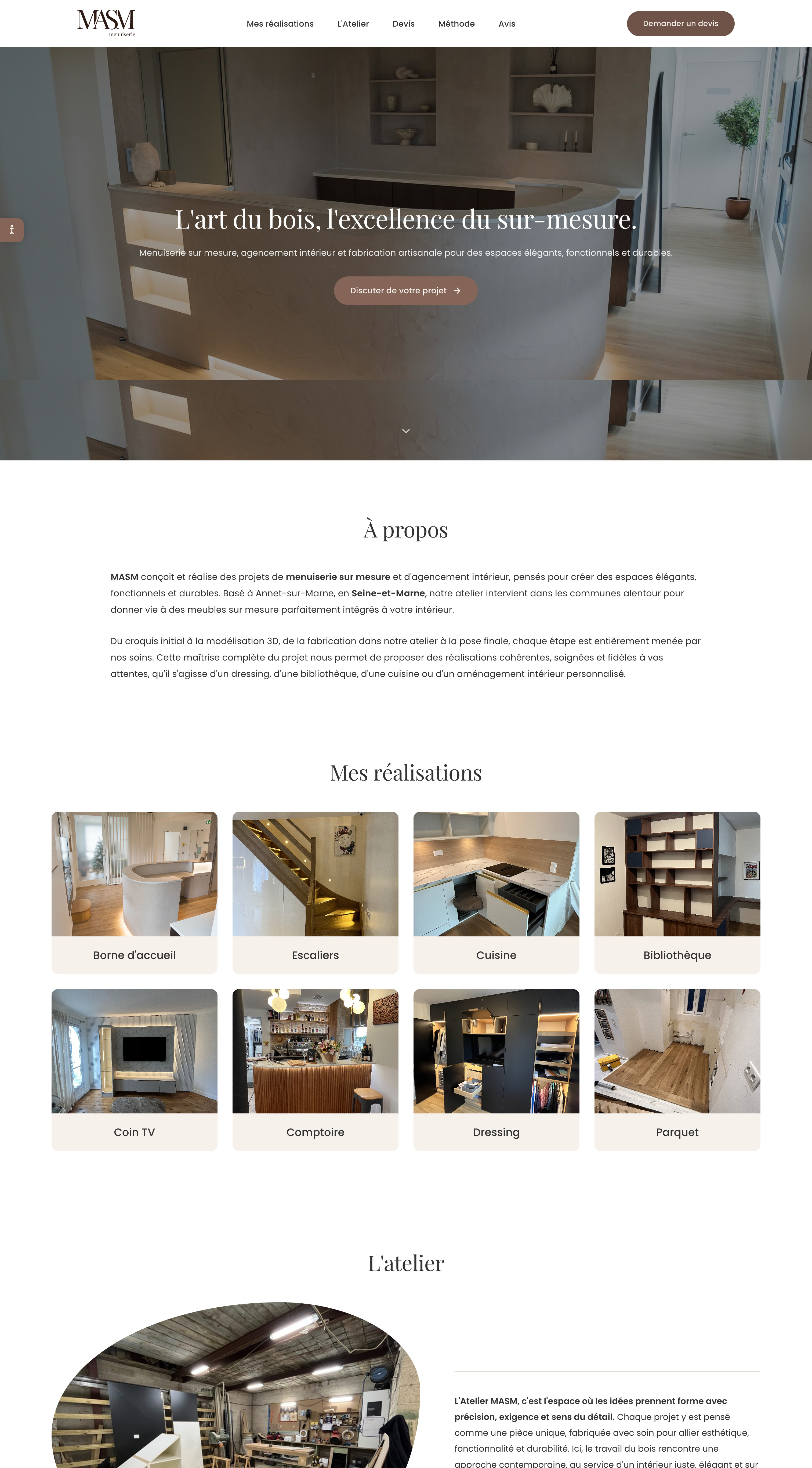 MASM desktop — accueil